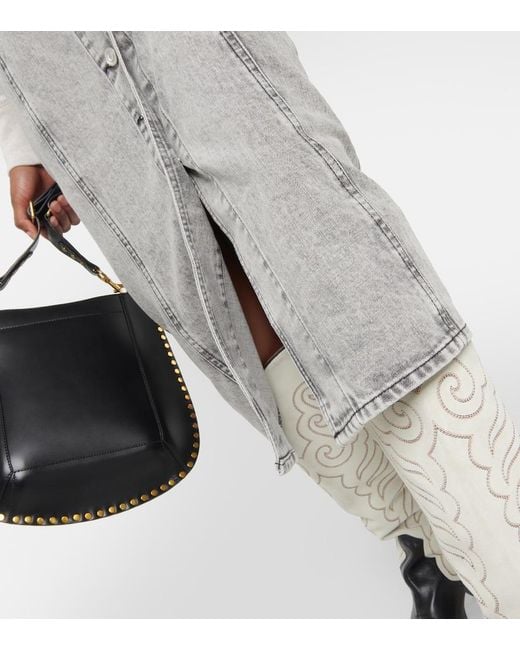 Isabel Marant Gray Vandy Denim Midi Skirt