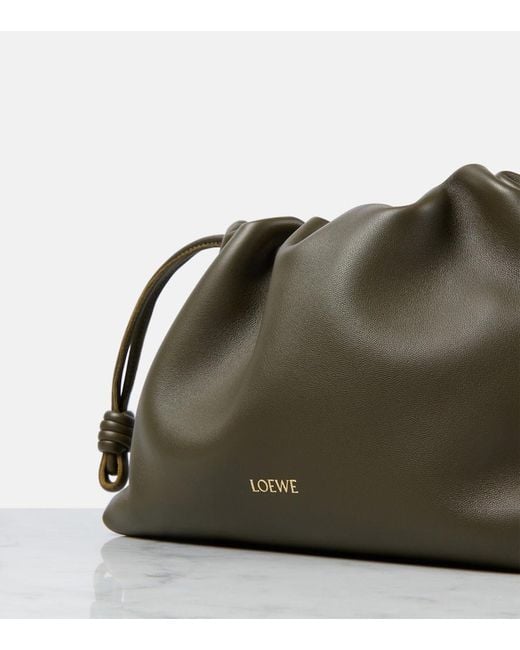 Borsa A Spalla Flamenco Medium di Loewe in Green