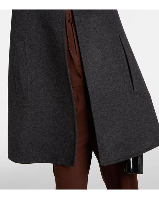 Gucci Black Caban Horsebit Wool Cape