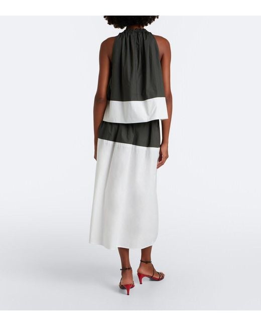 Proenza Schouler Black Label Nyla Cotton Poplin Midi Skirt