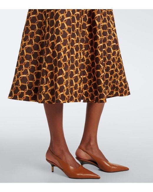 Zimmermann Brown Belted Printed Linen Shirt Dress