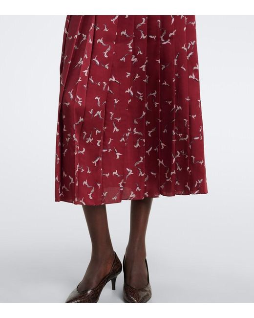Altuzarra Purple Monti Printed Pleated Midi Skirt
