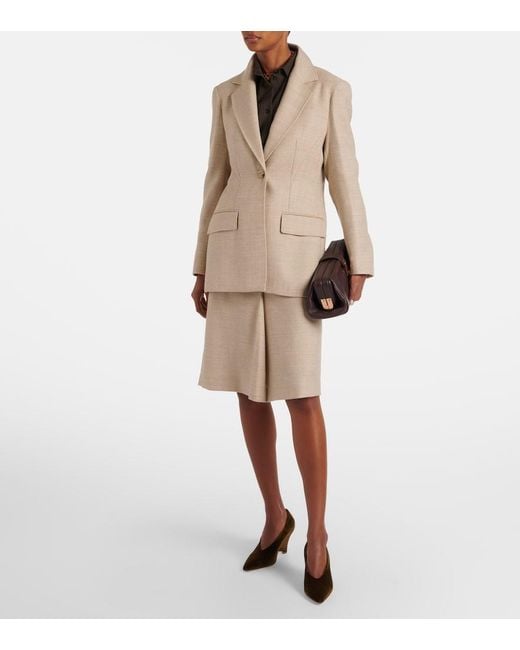 Joseph Natural Duggan Virgin Wool Midi Skirt