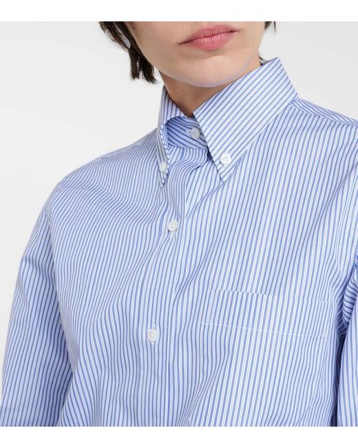 Thom Browne Blue Hemdblusenkleid aus Baumwolle
