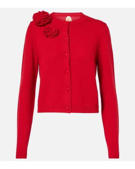 Jardin Des Orangers Red Wool And Cashmere Cardigan