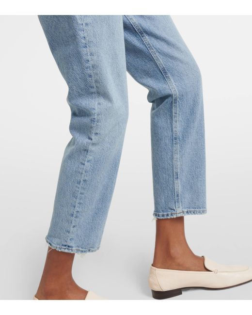 Agolde Blue Riley High-rise Cropped Slim Jeans