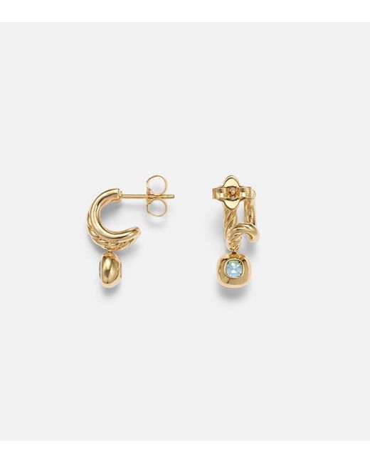 David Yurman Metallic Dy Mercer 18Kt Earrings With Topaz And Diamonds