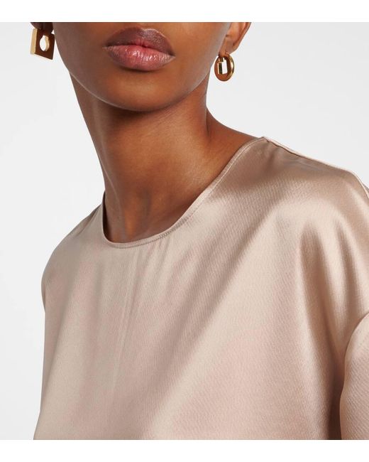 T-Shirt Barb En Satin Leset en coloris Natural