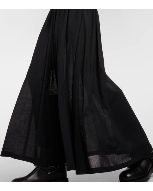 Max Mara Black Manu Off-shoulder Virgin Wool Maxi Dress