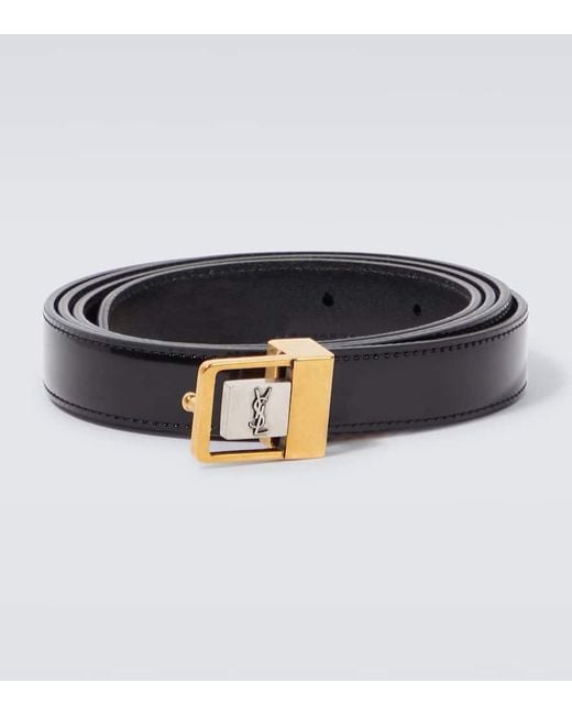 SAINT LAURENT 3cm Full-Grain Leather Belt for Men