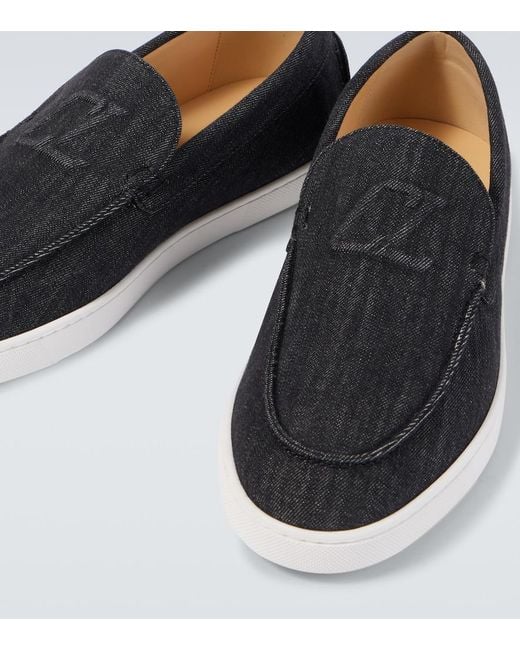 Christian Louboutin Black Varsiboat Denim Loafer for men