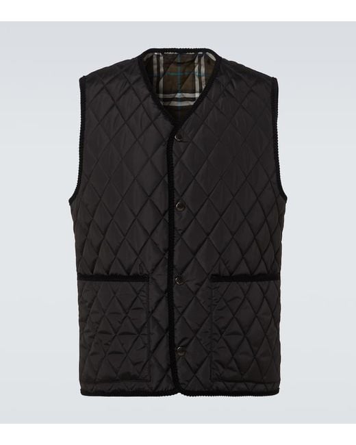 Gilet Tiverton di Burberry in Black da Uomo