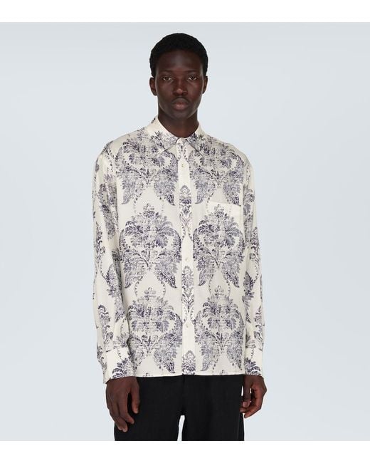 Commas White Silk And Cotton Shirt for men