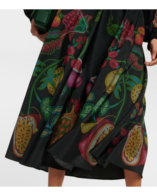 LaDoubleJ Multicolor Floral Faille Midi Skirt