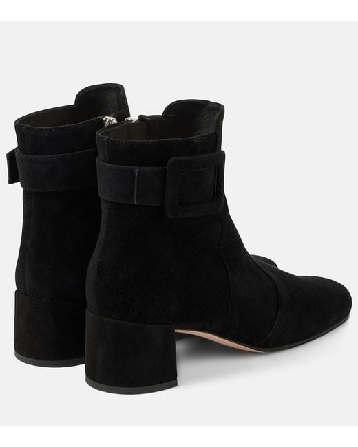 Roger Vivier Black Tres Vivier 45 Suede Ankle Boots