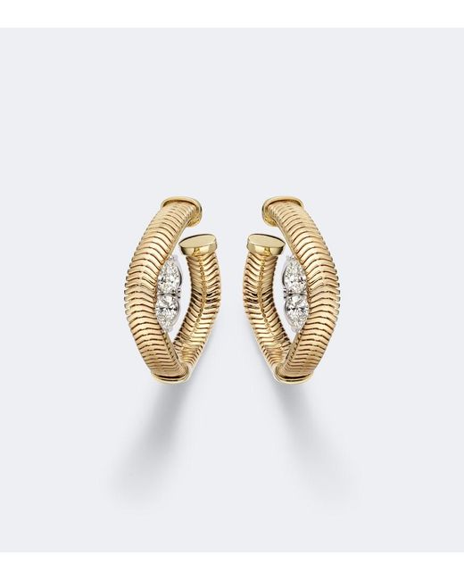 Nikos Koulis Metallic Feelings 18Kt Hoop Earrings With Diamonds