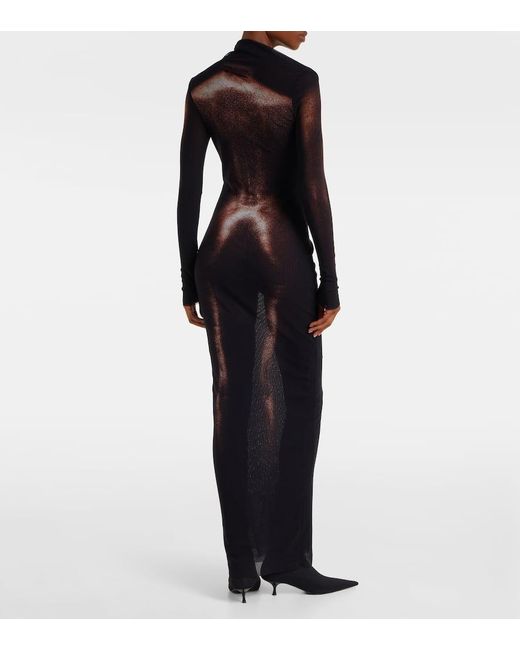 Jean Paul Gaultier Black Maxikleid Aus Mesh