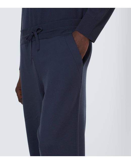 Loro Piana Blue Renai Wool-blend Sweatpants for men
