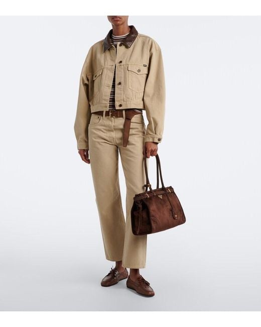 Prada Brown Bonnie Large Suede Tote Bag