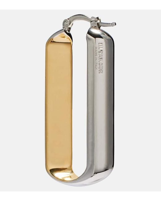 Jil Sander White Hoop Earrings