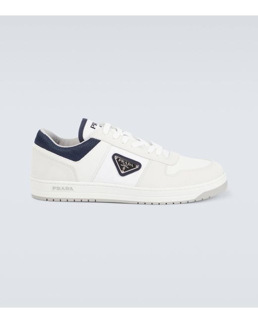 Baskets Downtown en Re-Nylon et cuir Prada pour homme en coloris White