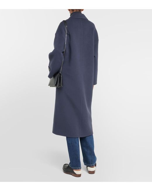 Manteau En Cachemire Mélangé À Boutonnière Croisée Brunello Cucinelli en coloris Blue