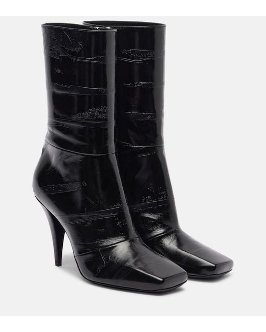 Givenchy Black Sliced Square 95 Leather Ankle Boots