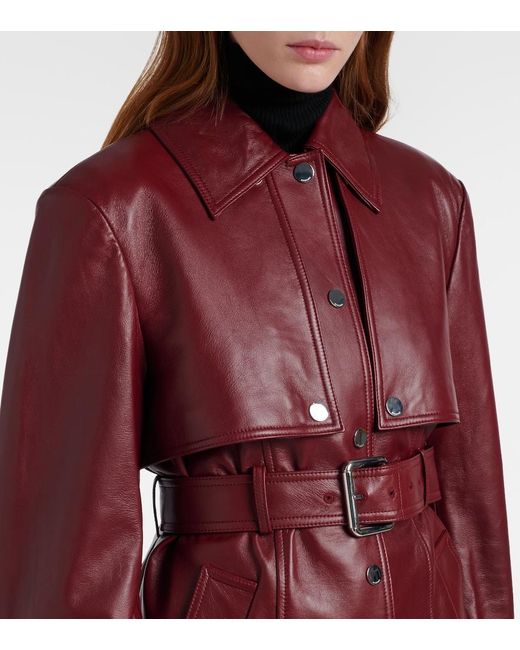 Sportmax Red Stenzone Convertible Leather Jacket