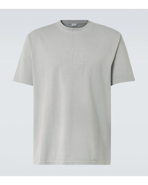 Camiseta En Mezcla De Algodon Loewe de hombre de color Gray