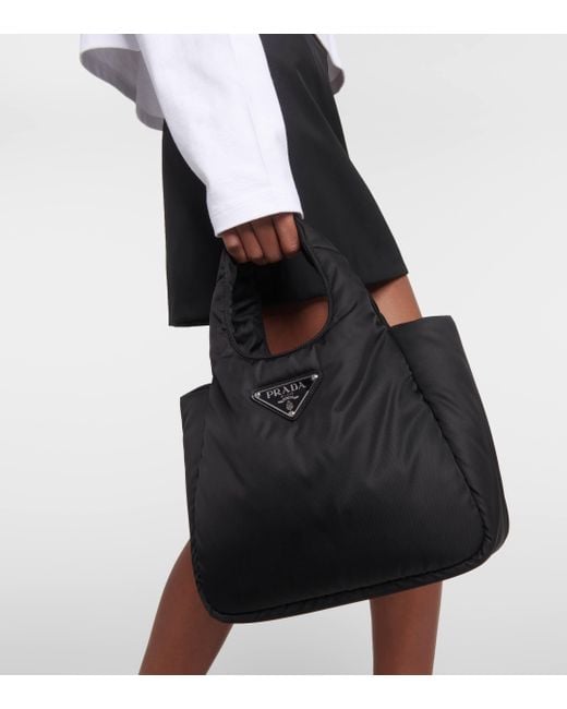 Prada Black Re-nylon Small Padded Tote Bag