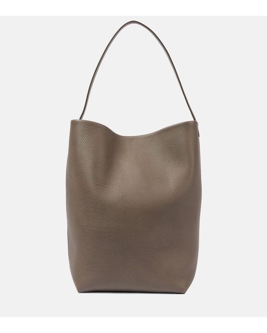 The Row Brown N/S Park Large Leather Tote Bag