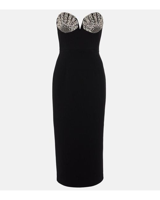 Rebecca Vallance Black Cordelia Embellished Midi Dress