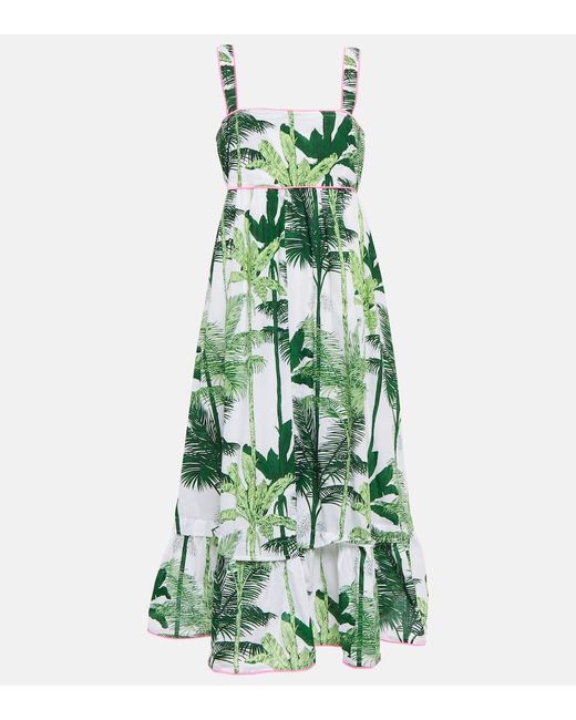Robe Midi Imprimee En Coton Juliet Dunn en coloris Green