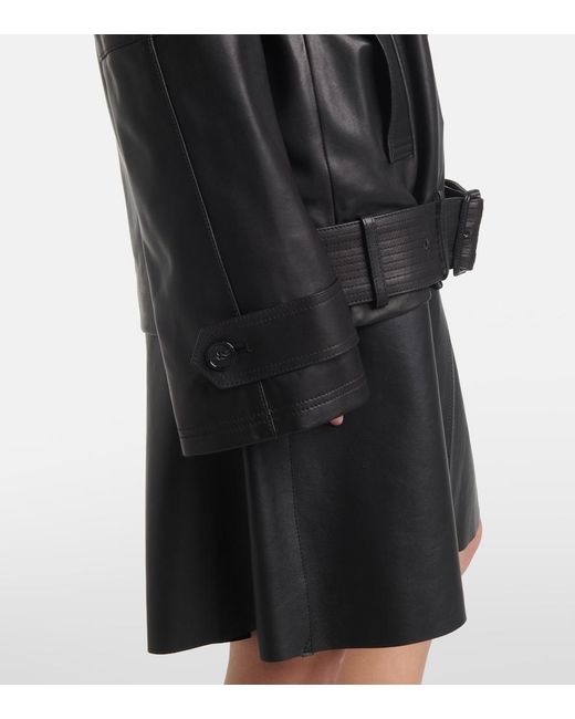 Totême Black Oversized Leather Jacket