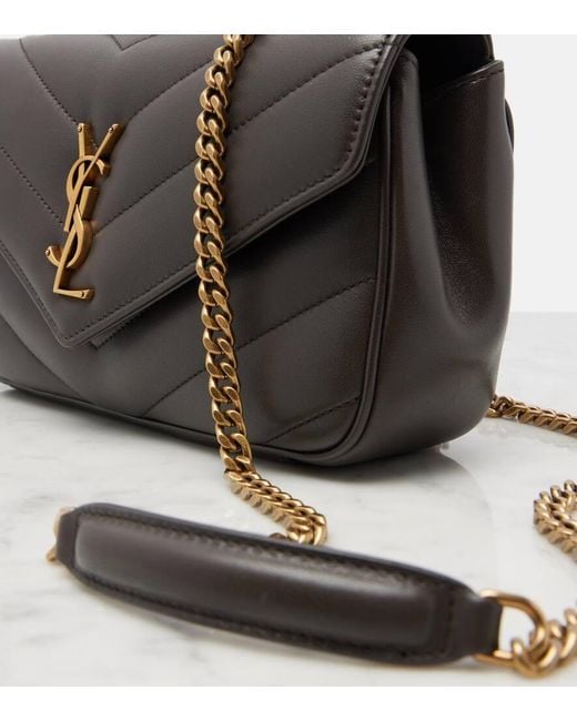 Saint Laurent Black Schultertasche Loulou Small Aus Leder