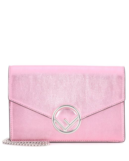 fendi wallet on chain leather shoulder bag
