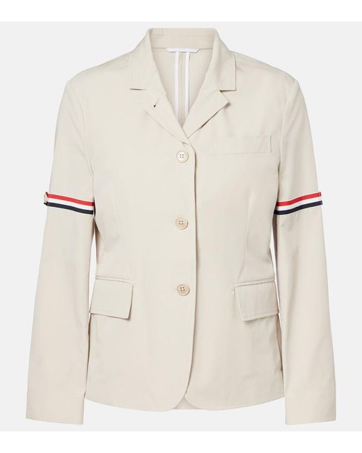 Thom Browne Natural 4-Bar Cotton Jacket