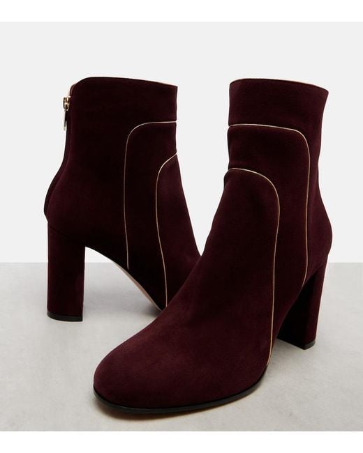 Gianvito Rossi Purple 85 Suede Ankle Boots