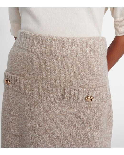 Jardin Des Orangers Natural Cashmere-Blend Miniskirt