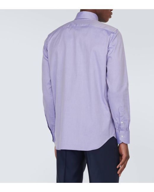 Chemise en coton a carreaux Canali pour homme en coloris Purple