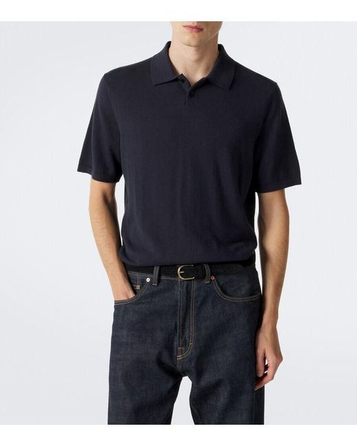 Lisa Yang Blue Keir Cotton And Cashmere Polo Shirt for men