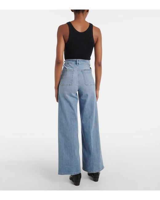 FRAME Blue Le Slim Palazzo Wide-Leg Jeans