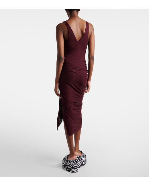 The Attico Red Draped Midi Dress