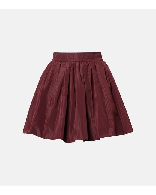 Patou Red Faille Balloon Miniskirt
