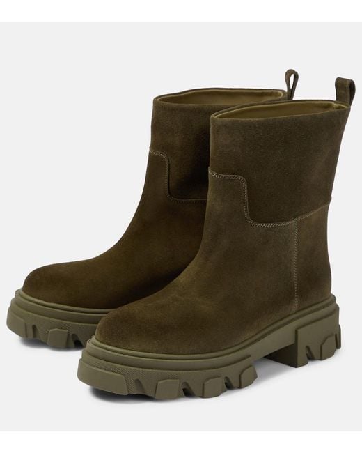 Gia Borghini Green Gia 23 Suede Boots