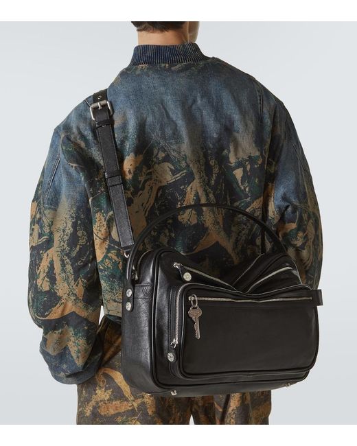 Acne Black Camero Leather Shoulder Bag for men