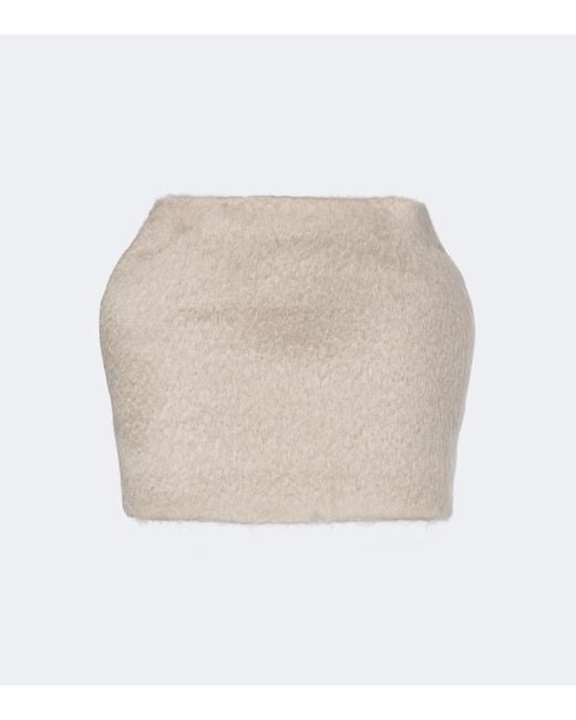 Magda Butrym White Mohair And Wool-Blend Miniskirt