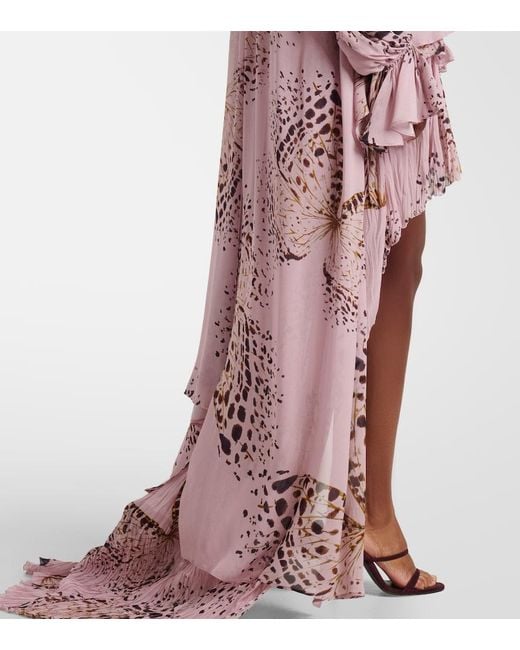 Blumarine Pink Printed Asymmetric Georgette Blouse