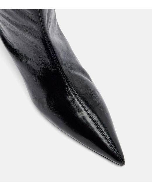 Khaite Black Andee 40 Leather Knee-High Boots