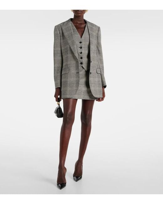 Dolce & Gabbana Gray Glen Plaid Miniskirt